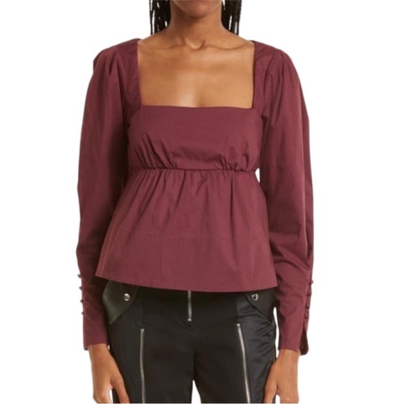 NEW STAUD Peggy Top in Plum Size Medium - Picture 1 of 7